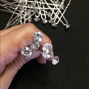 Set of 24 crystal hair bobby pins. Never used